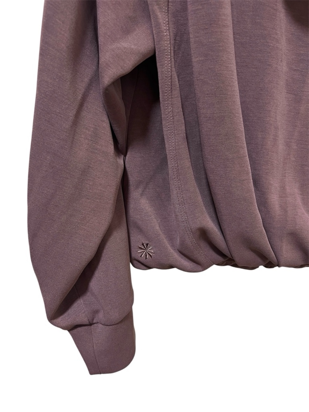 Athleta Seasoft Bubble Hem Hoodie XS Smokey Rose - Picture 5 of 6